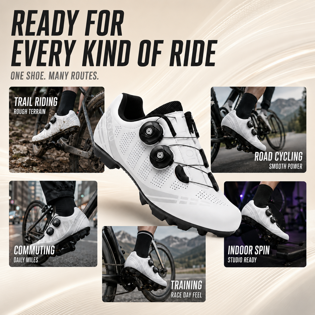 Veloctra Selbstsperrendes MTB-Rennrad-Schuh