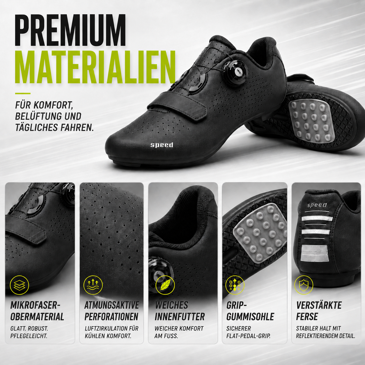 Velodrix Klickpedalfrei-Flatpedal-Radschuh