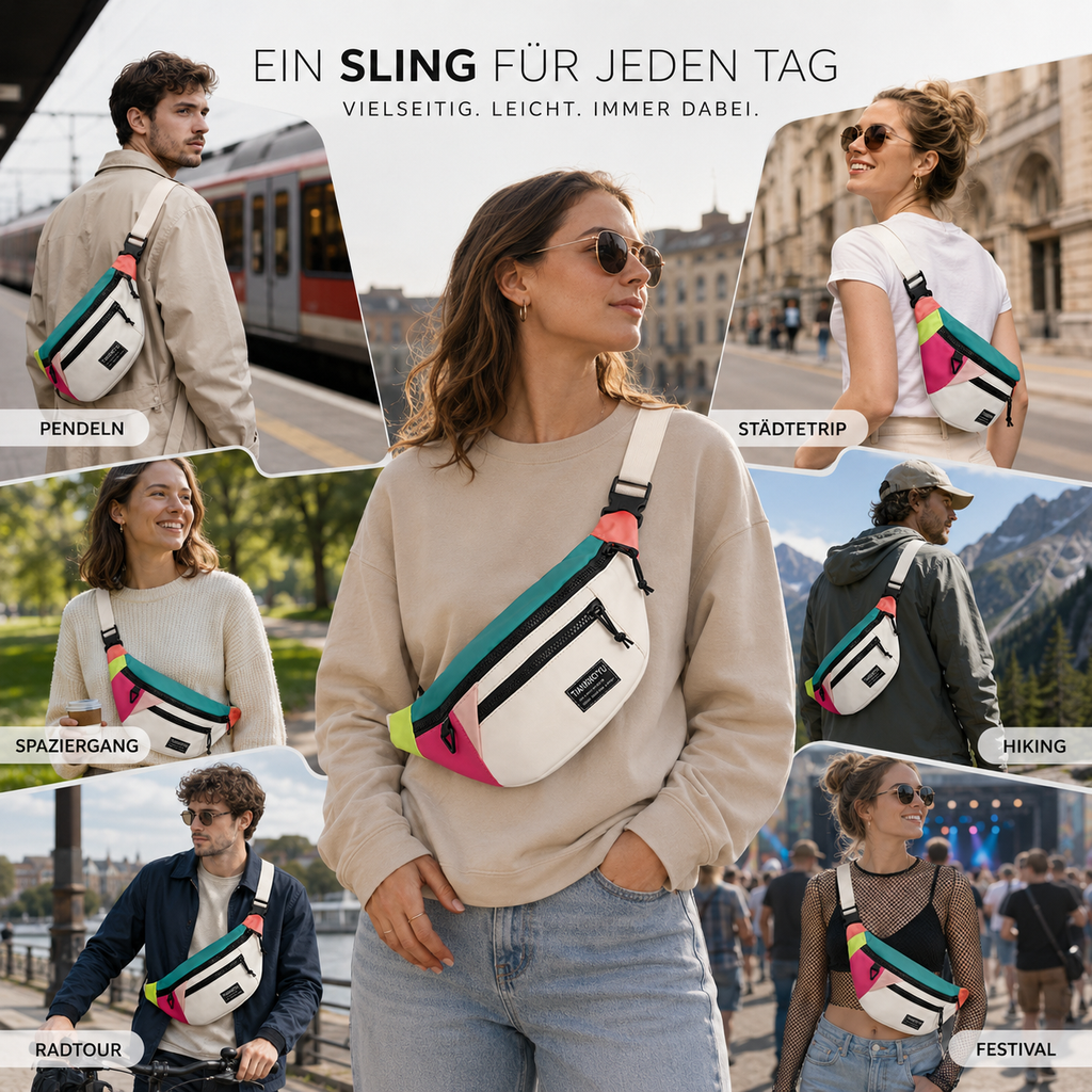 Veltroxa Lässige Nylon-Crossbody-Tasche