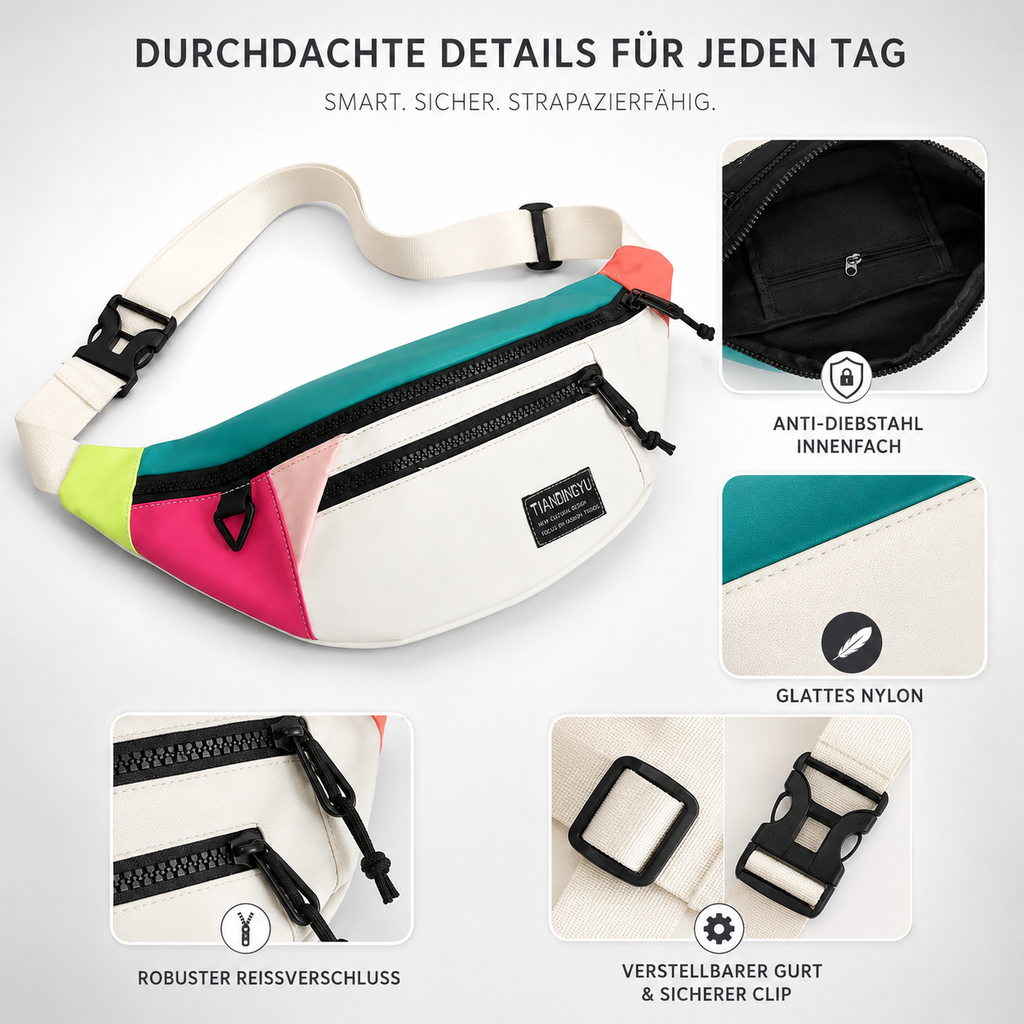 Veltroxa Lässige Nylon-Crossbody-Tasche