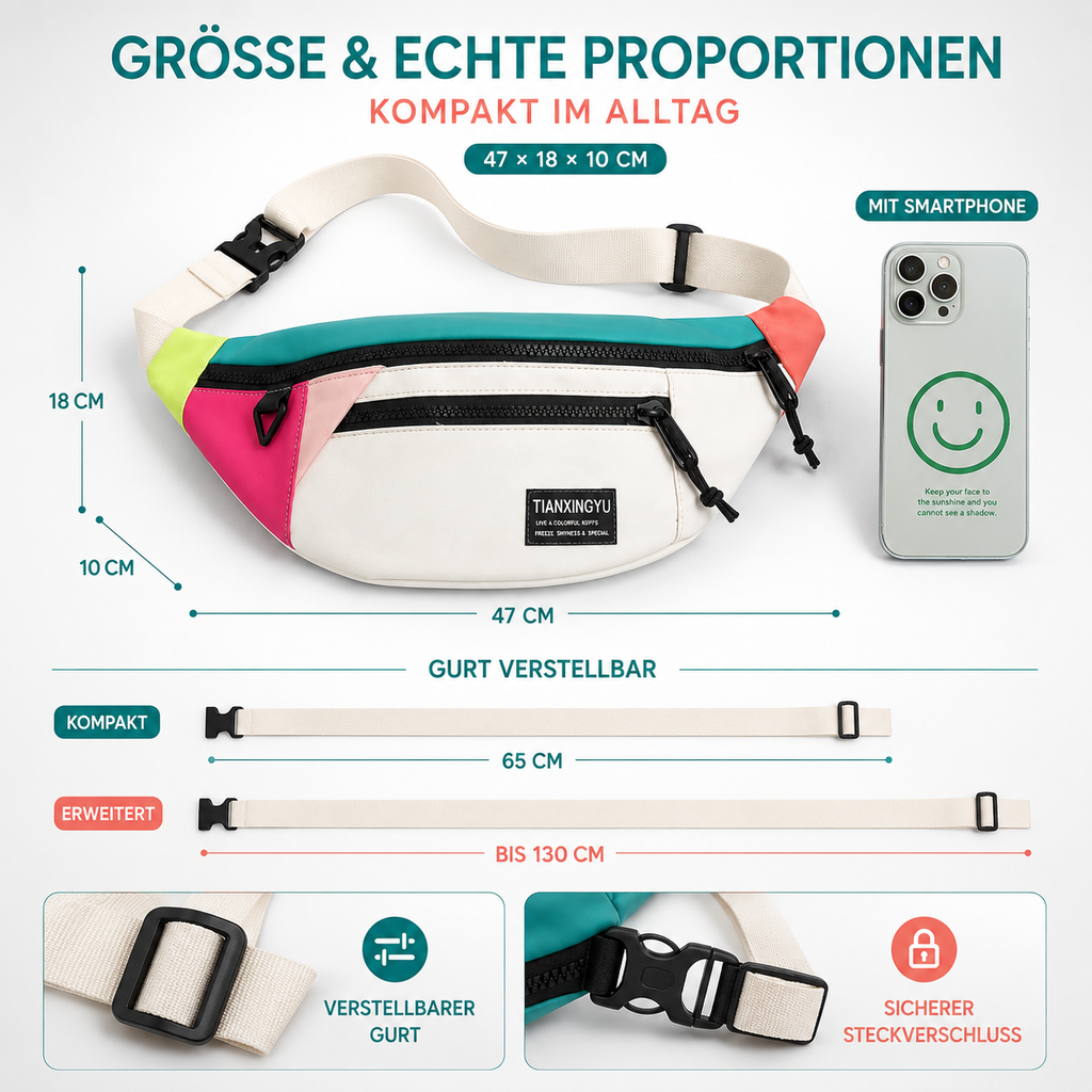 Veltroxa Lässige Nylon-Crossbody-Tasche