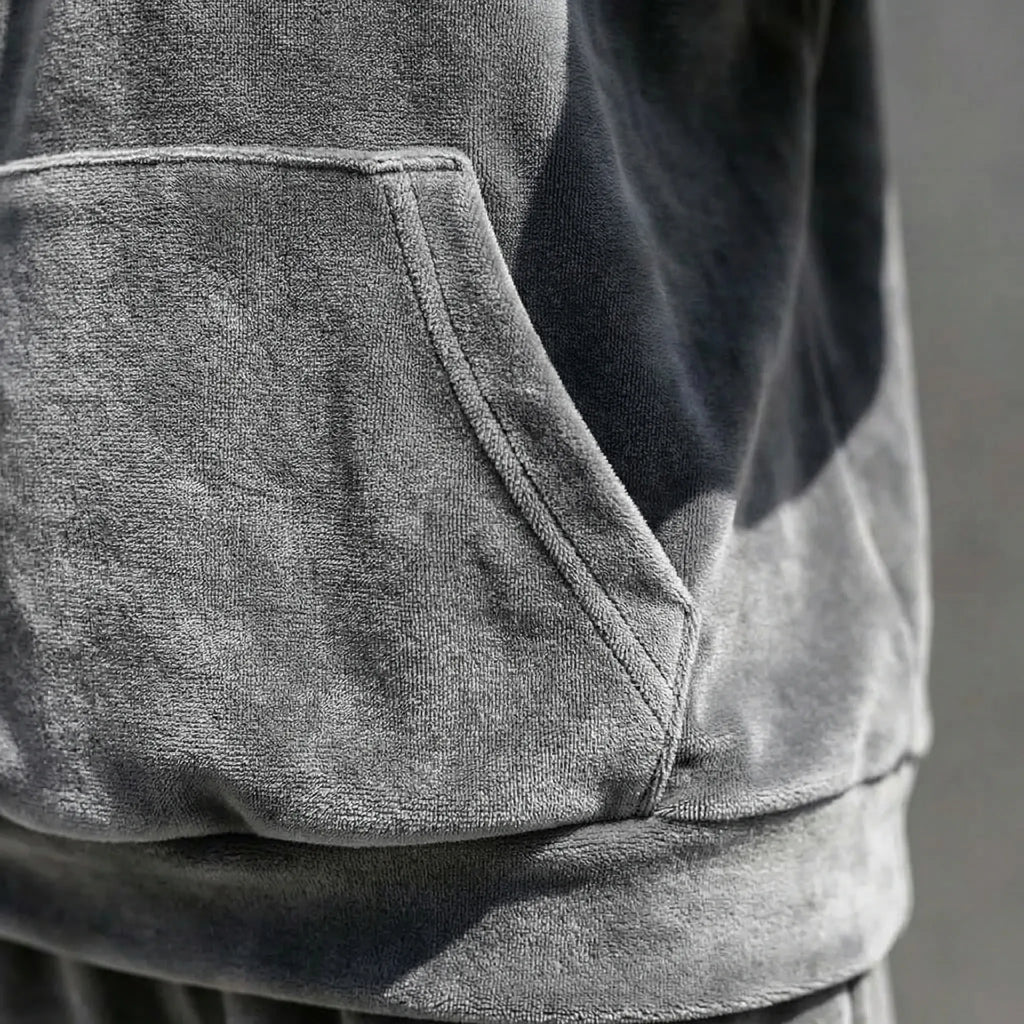Velvura Kapuzen-Loungewear 2-teiliger Trainingsanzug