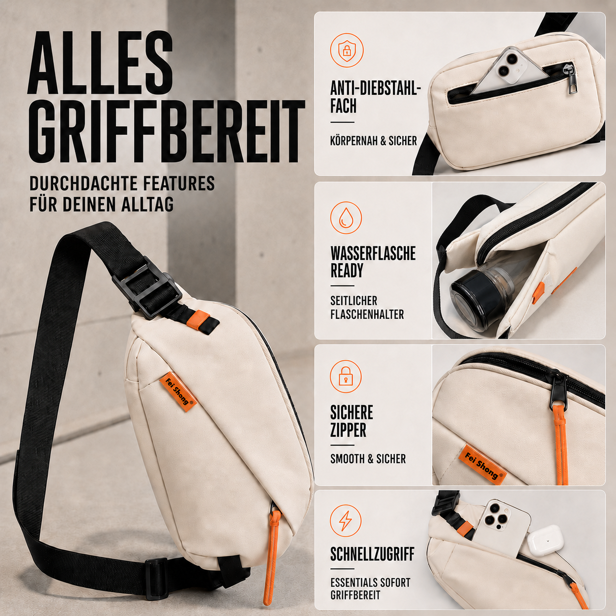 Vexilo Lässige Crossbody-Brusttasche