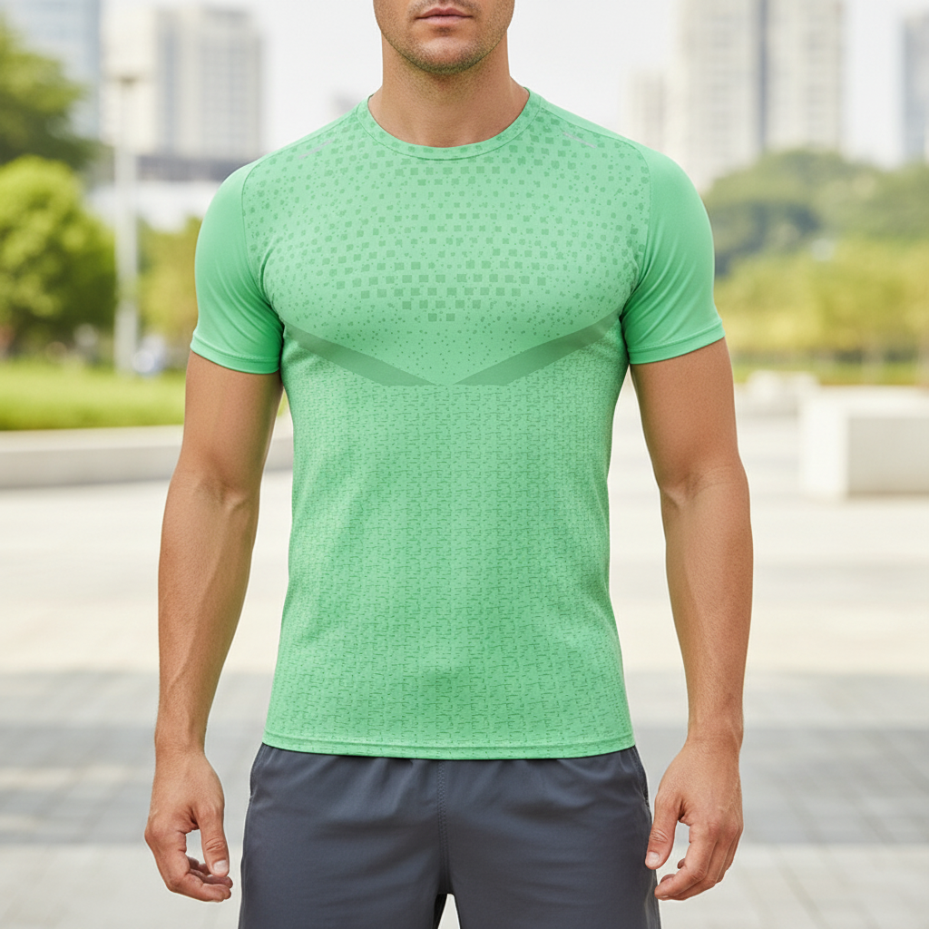 Vigoroft Kurzarm-Crew-Trainingst-Shirt