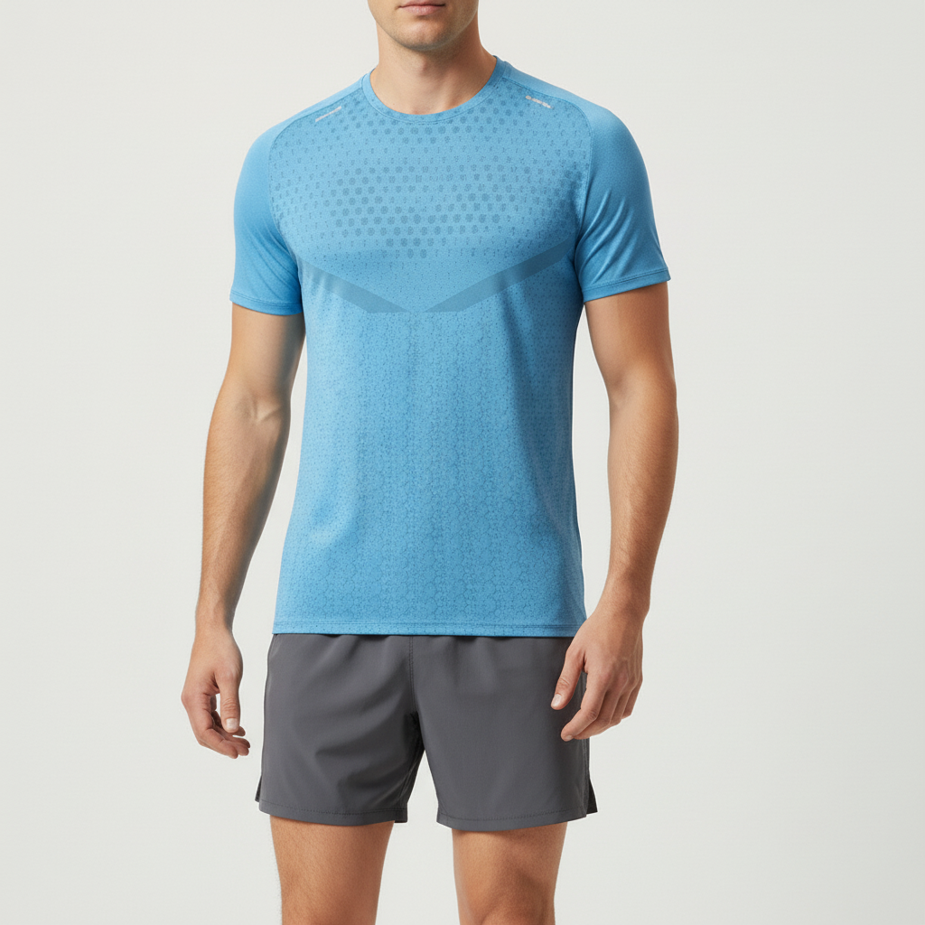 Vigoroft Kurzarm-Crew-Trainingst-Shirt