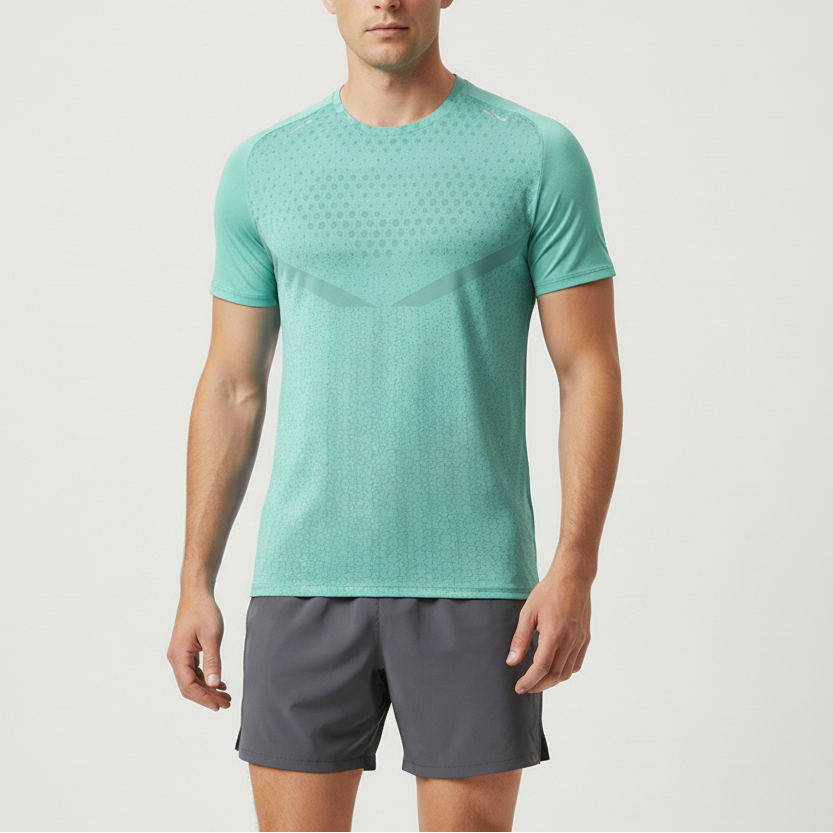 Vigoroft Kurzarm-Crew-Trainingst-Shirt