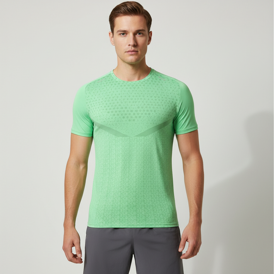Vigoroft Kurzarm-Crew-Trainingst-Shirt