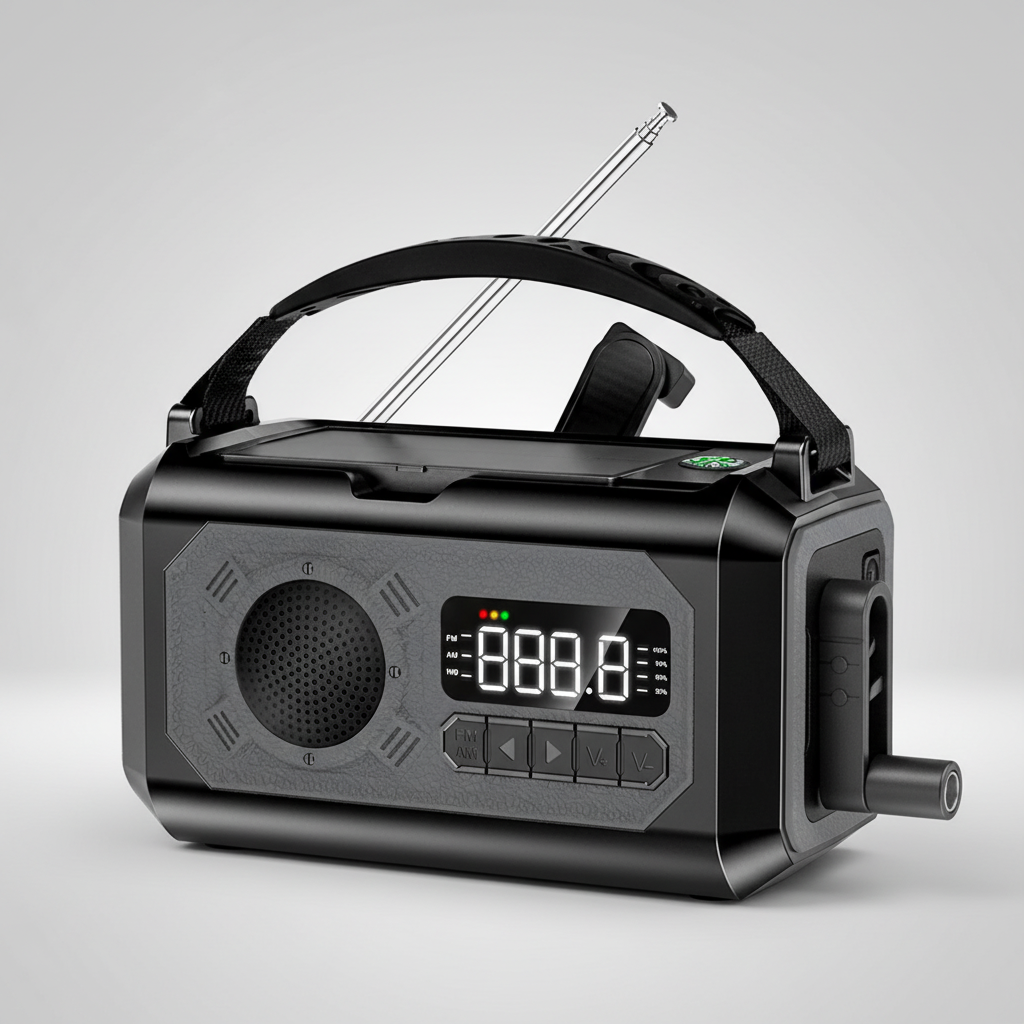 VoltGuardo Tragbares Solar-Kurbel-Radio