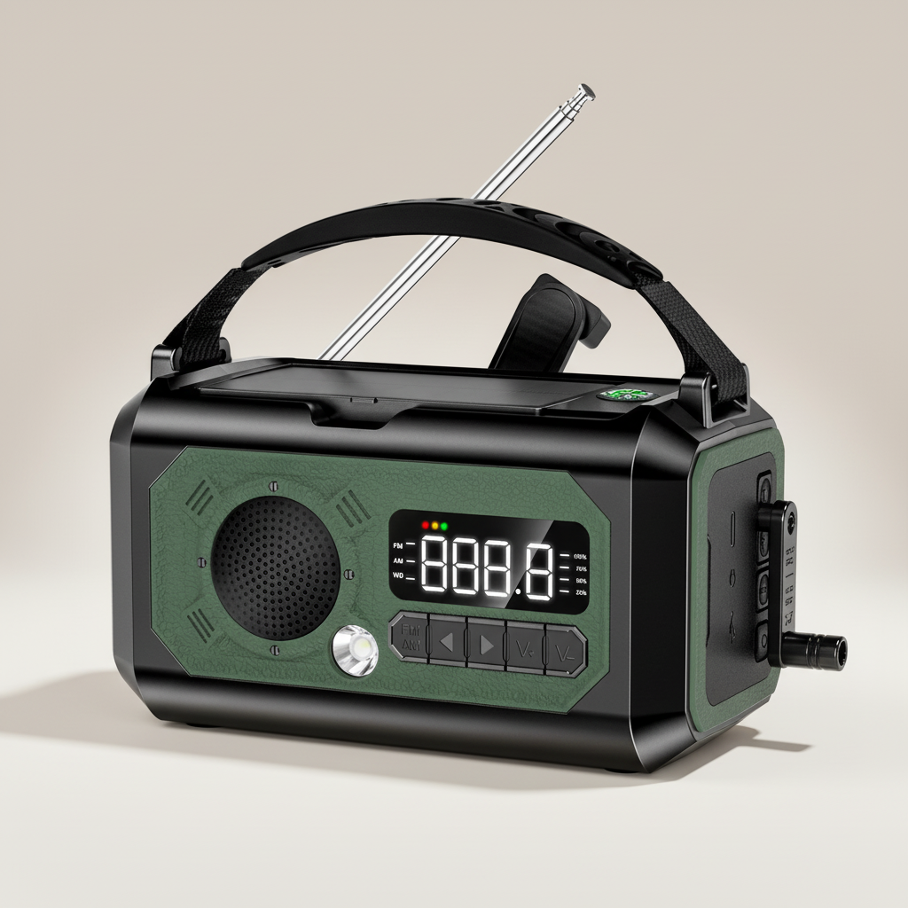 VoltGuardo Tragbares Solar-Kurbel-Radio