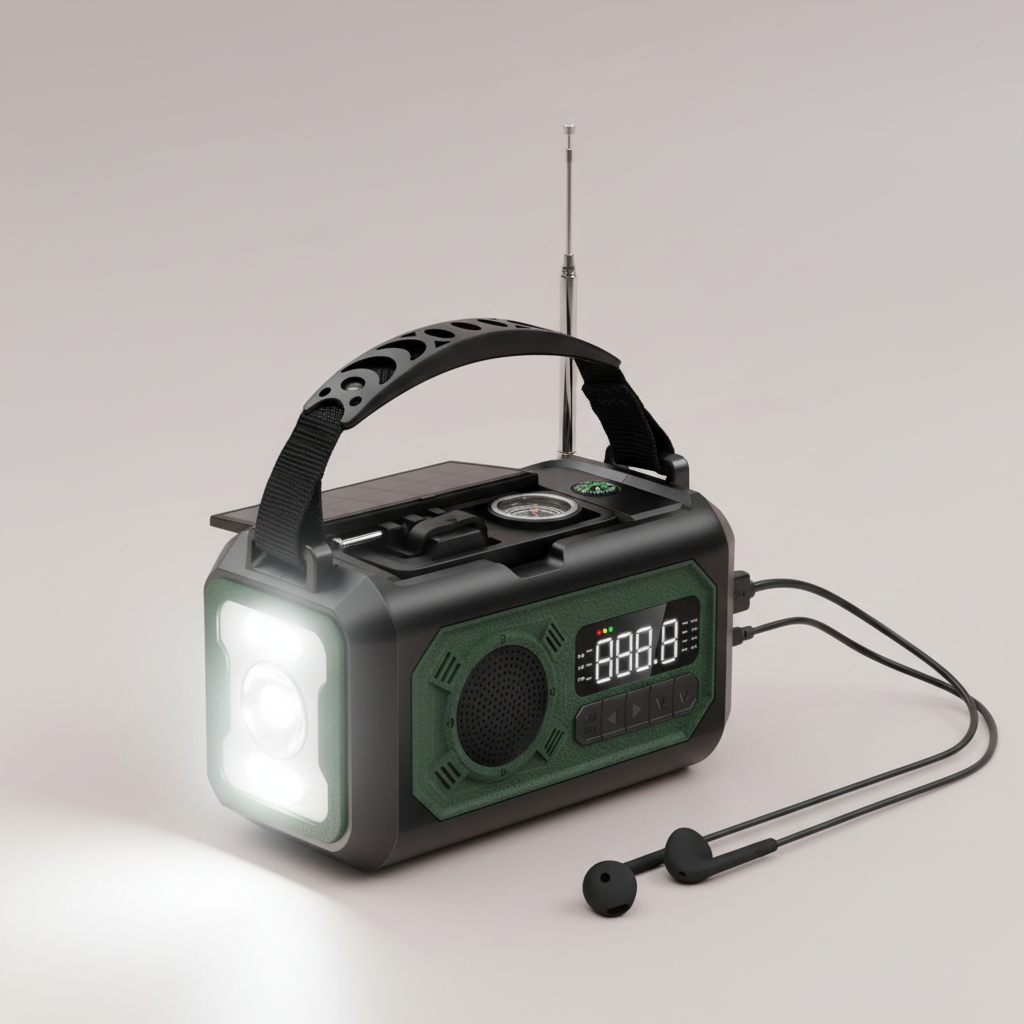 VoltGuardo Tragbares Solar-Kurbel-Radio