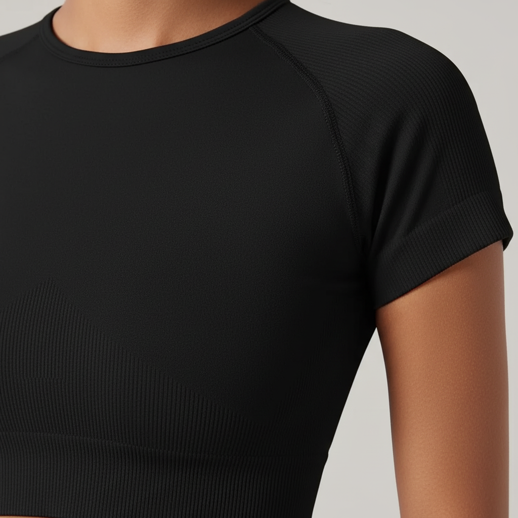 Vyralia Nahtloses Kurzarm-Crop-Top