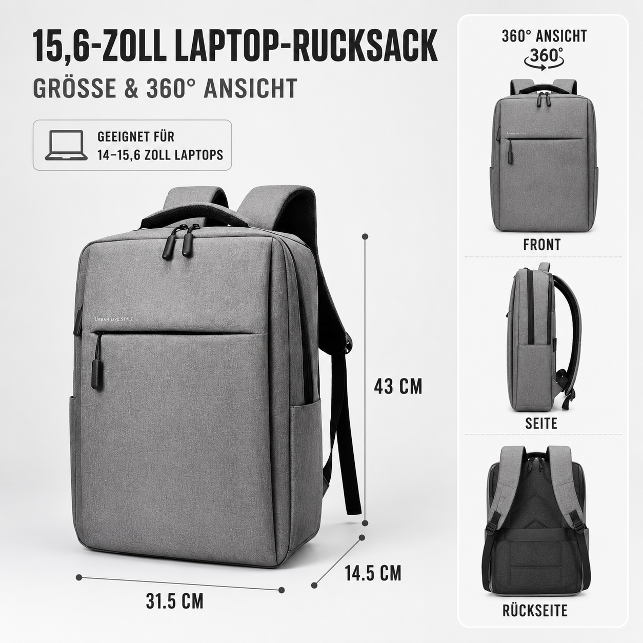 Wasserdichter Laptop-Rucksack
