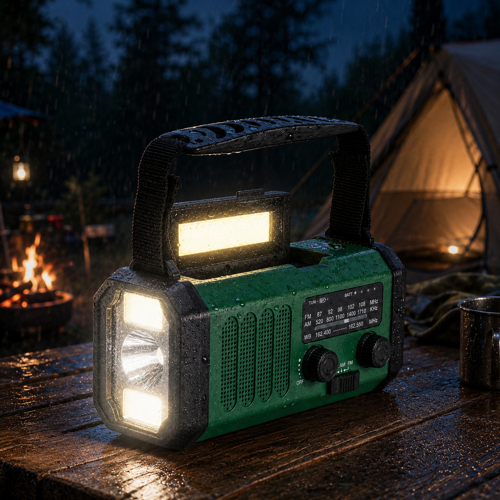 Notfallradio mit Kurbel, Solar & Powerbank – Kompakt & Zuverlässig