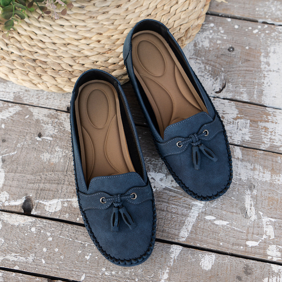 Damen-Komfort-Loafer aus Wildleder – extra weite Passform