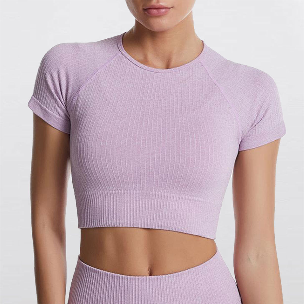 Vyralia Nahtloses Kurzarm-Crop-Top