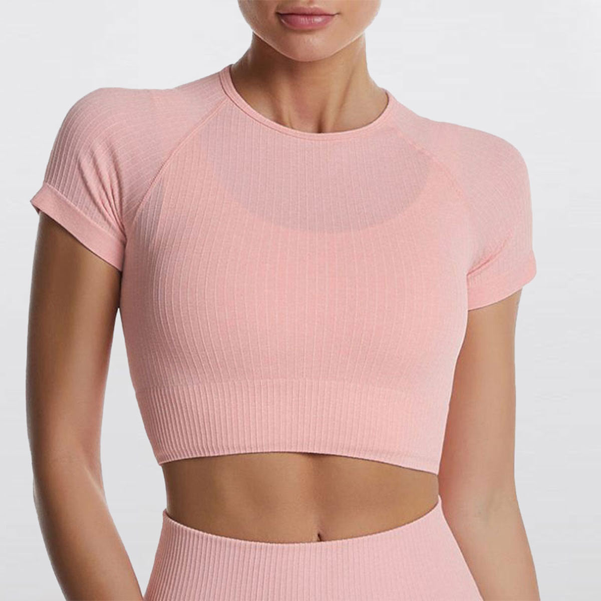 Vyralia Nahtloses Kurzarm-Crop-Top