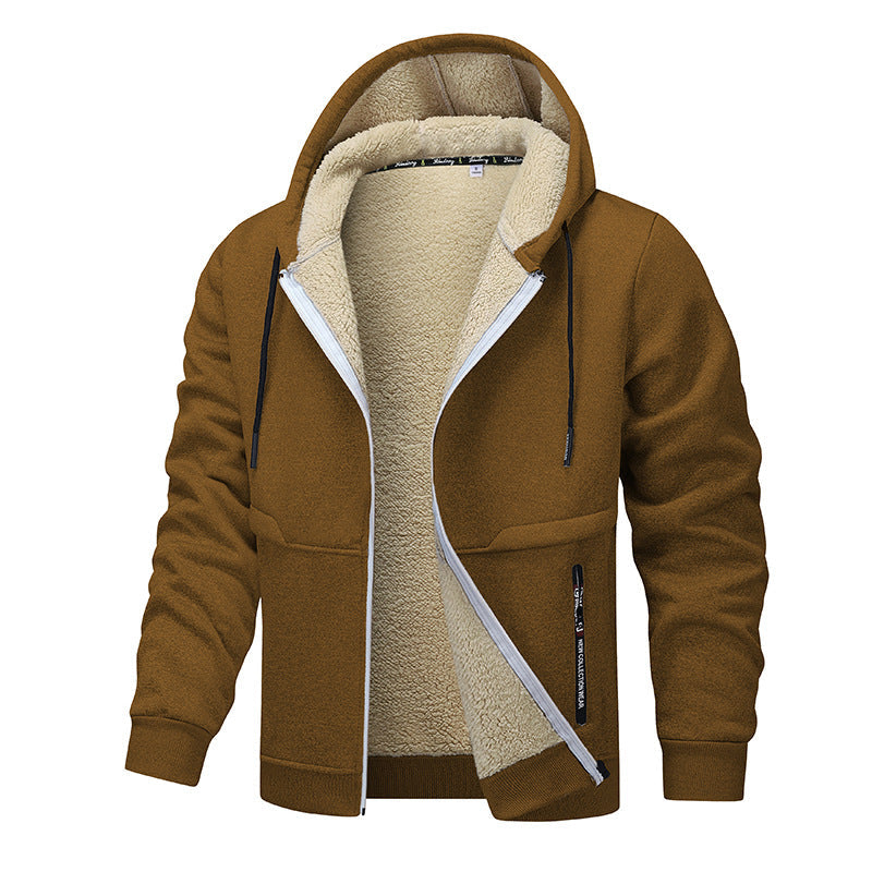 Schwere Kapuzenjacke mit Reißverschluss