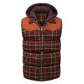 Herren Weste Tartan-Karo – gefütterter Bodywarmer mit Kapuze