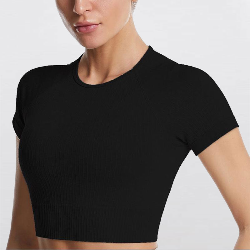 Vyralia Nahtloses Kurzarm-Crop-Top