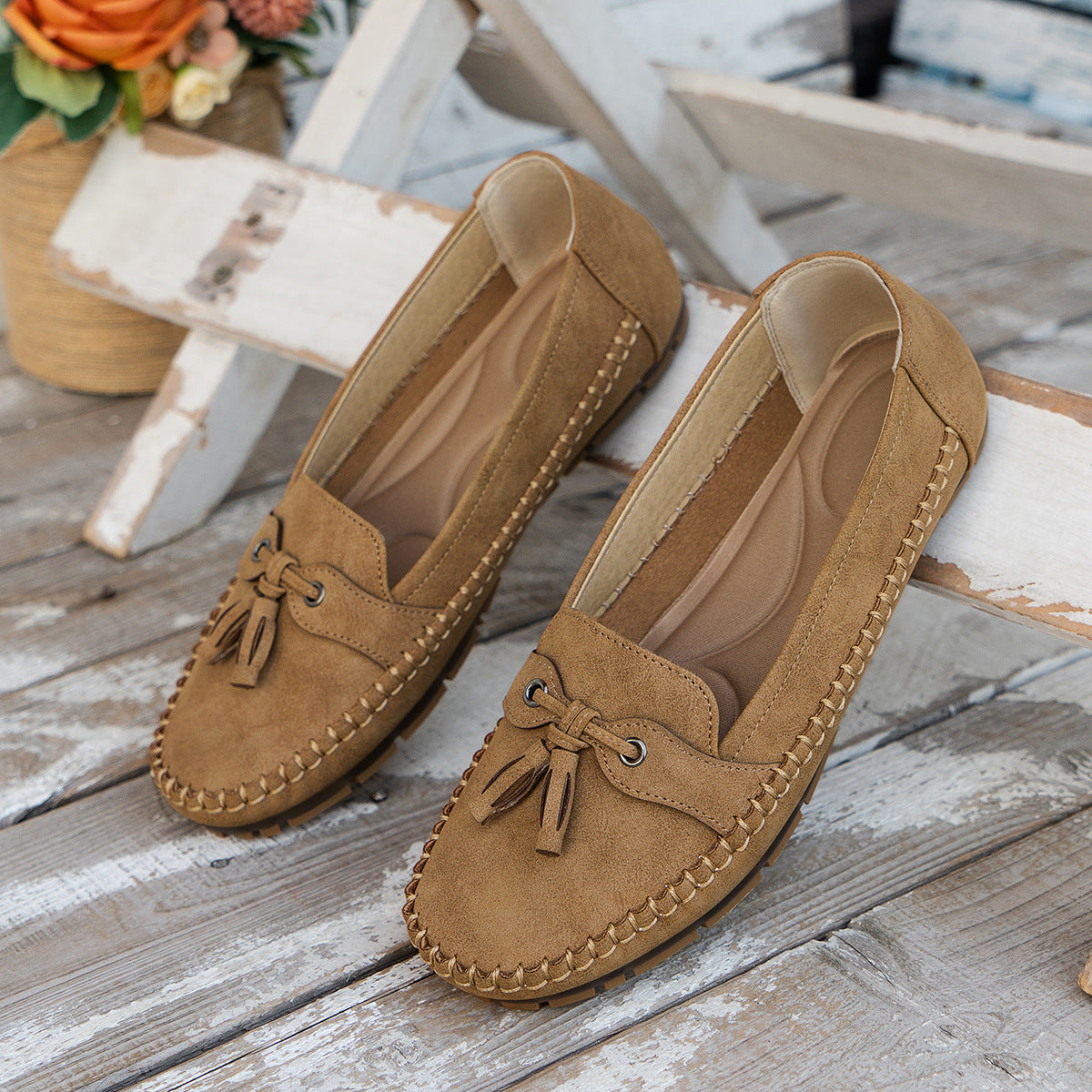 Damen-Komfort-Loafer aus Wildleder – extra weite Passform