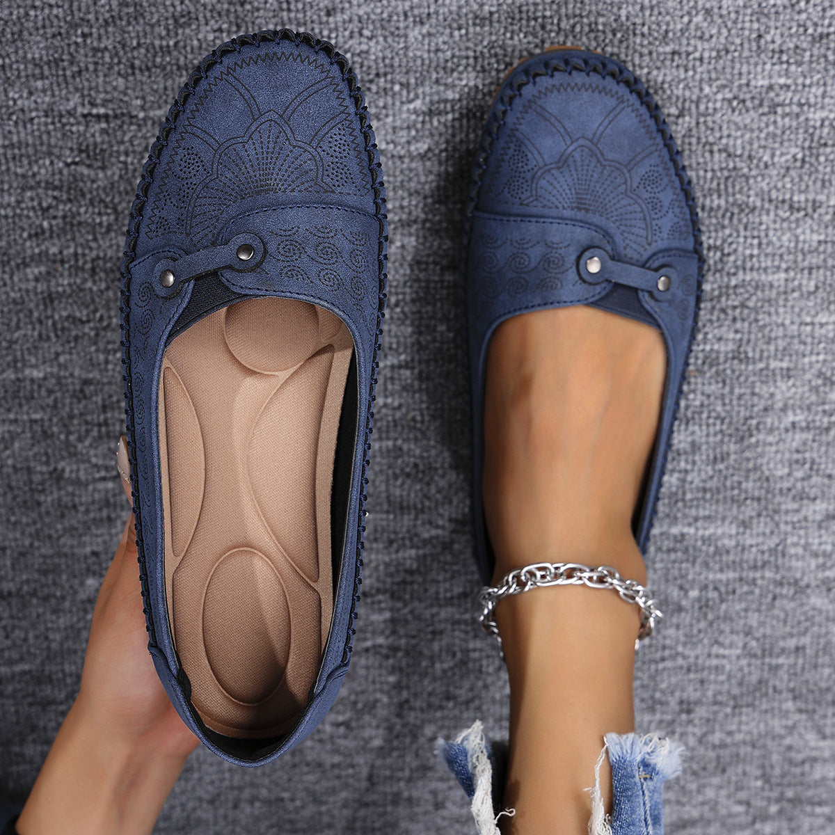 Damen-Komfort-Loafer aus Wildleder