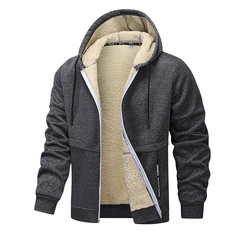 Schwere Kapuzenjacke mit Reißverschluss