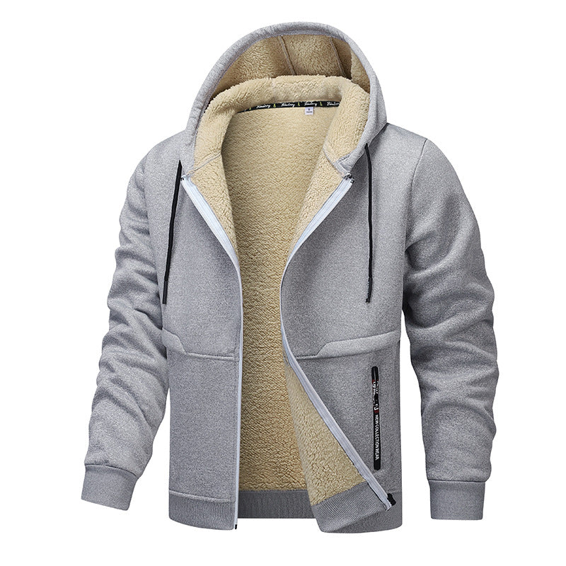 Schwere Kapuzenjacke mit Reißverschluss