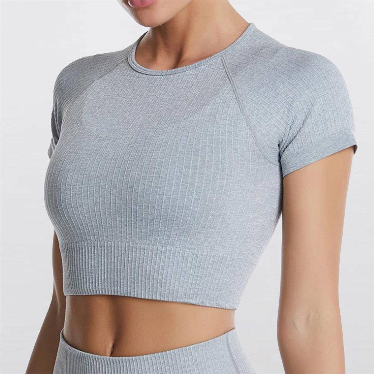Vyralia Nahtloses Kurzarm-Crop-Top