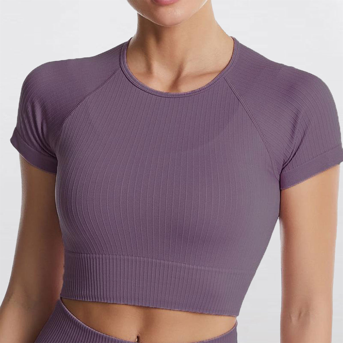 Vyralia Nahtloses Kurzarm-Crop-Top