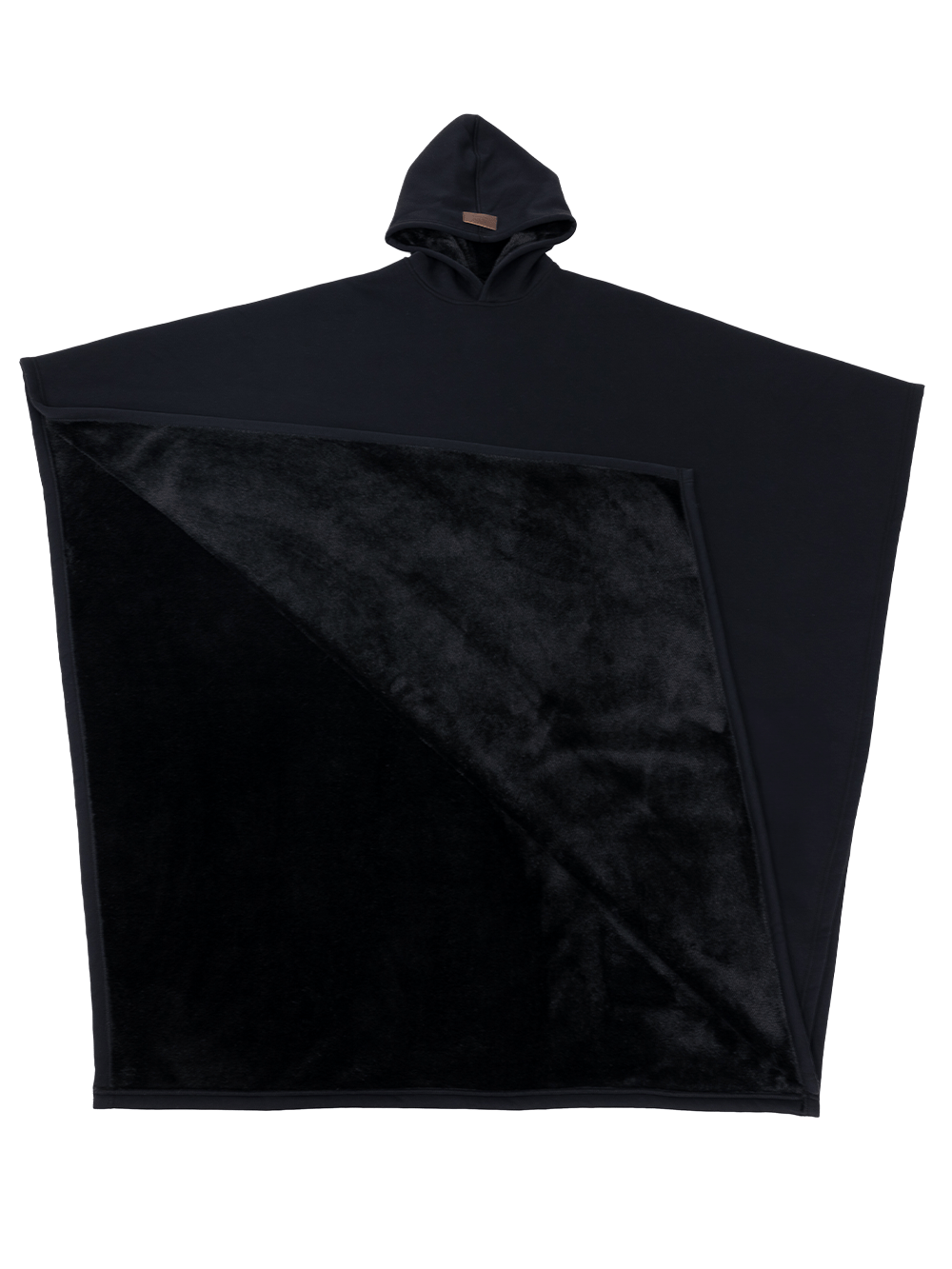 Gewichteter Cape-Hoodie – kuscheliger Baumwoll-Hoodie mit Kunstfellfutter
