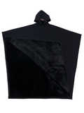 Gewichteter Cape-Hoodie – kuscheliger Baumwoll-Hoodie mit Kunstfellfutter