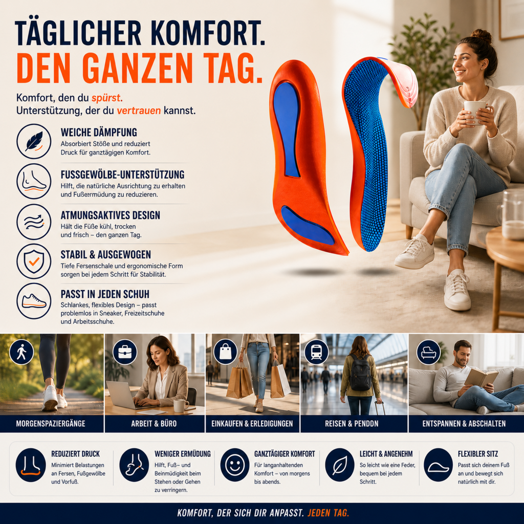 Orthopädische Einlagen – Stützsohlen für Fersensporn und Plattfüße