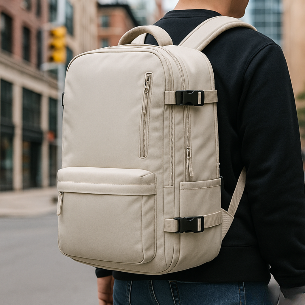 Reisetaschen Rucksack wasserabweisend mit USB-Anschluss & Diebstahlschutz – SafeTrip Pack