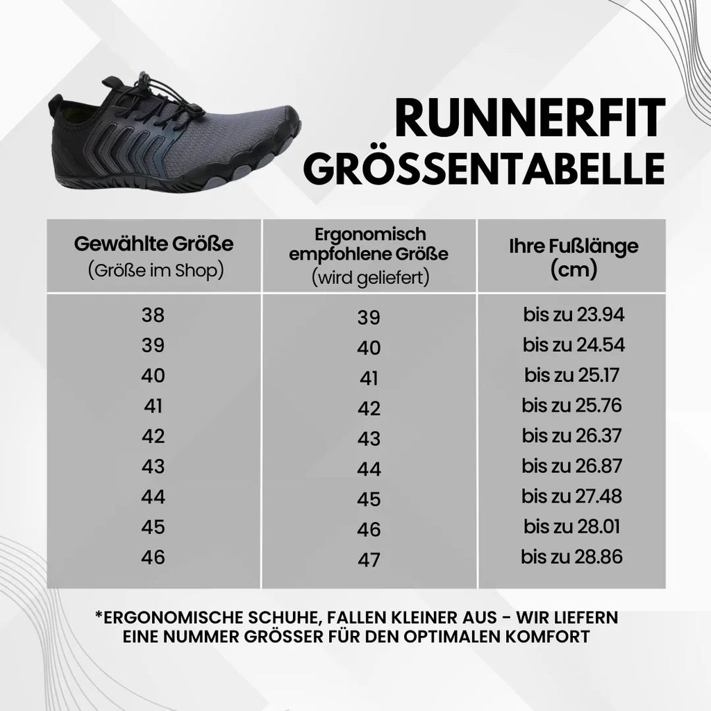 RunnerFit - ergonomischer, wasserdichter & rutschfester Barfußschuh