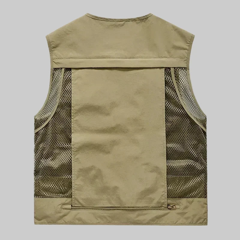 Atmungsaktive Outdoor-Weste mit vielen Taschen – leichtes Mesh-Design