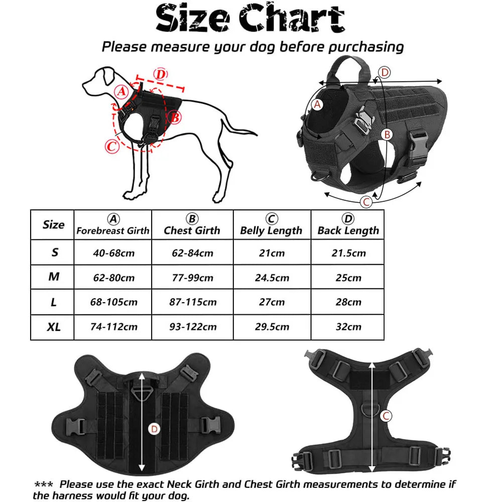 Robustes Tactical No-Pull Hundegeschirr-Set