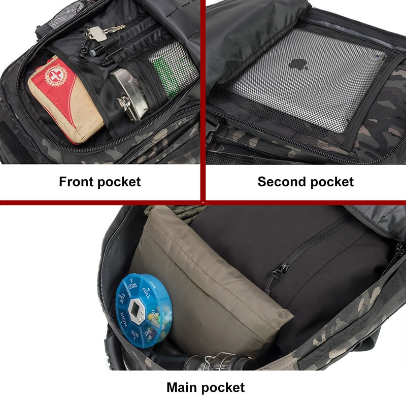 60L Rucksack im Militärstil – Outdoor-Rucksack, wasserabweisend