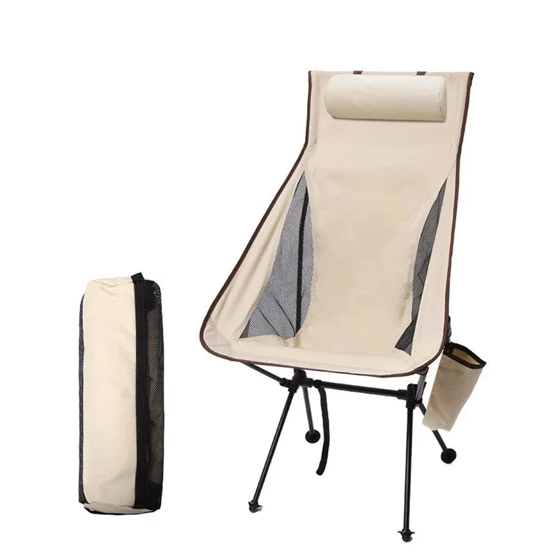Klapp-Campingstuhl mit Kopfstütze – leichtes Aluminium