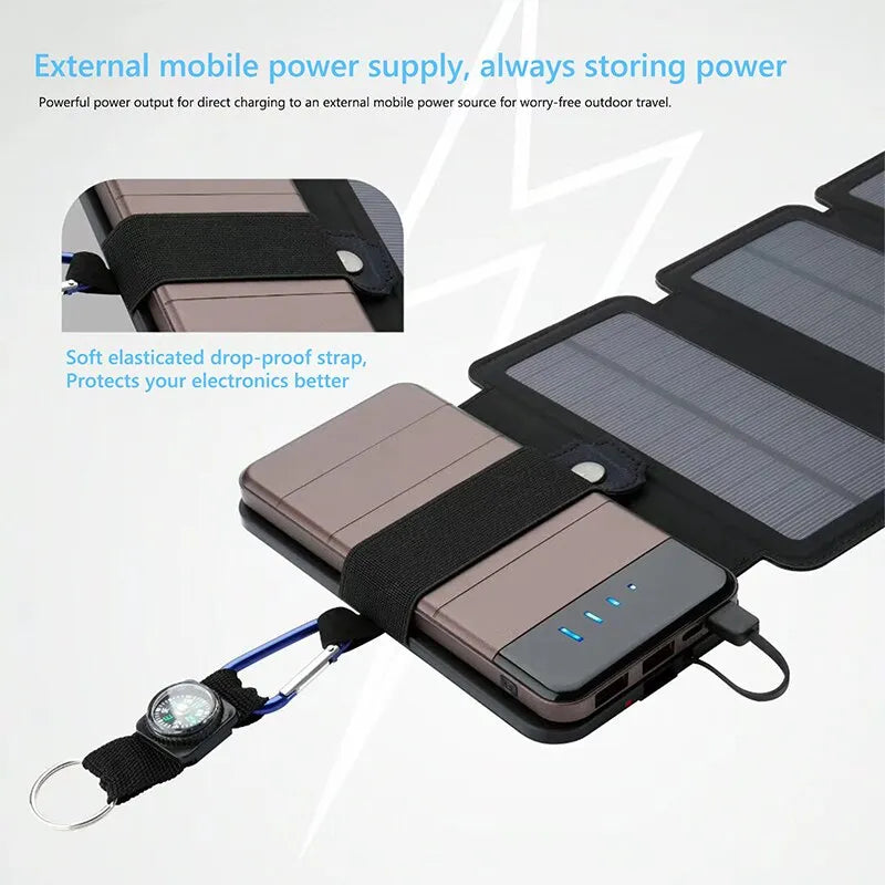Faltbares Solarpanel USB-Ladegerät – tragbare Solar-Powerbank