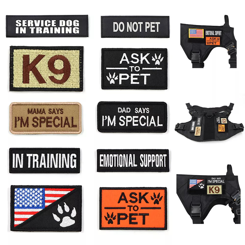 Hundegeschirr-Patches – Klett-Namensschilder für Diensthunde