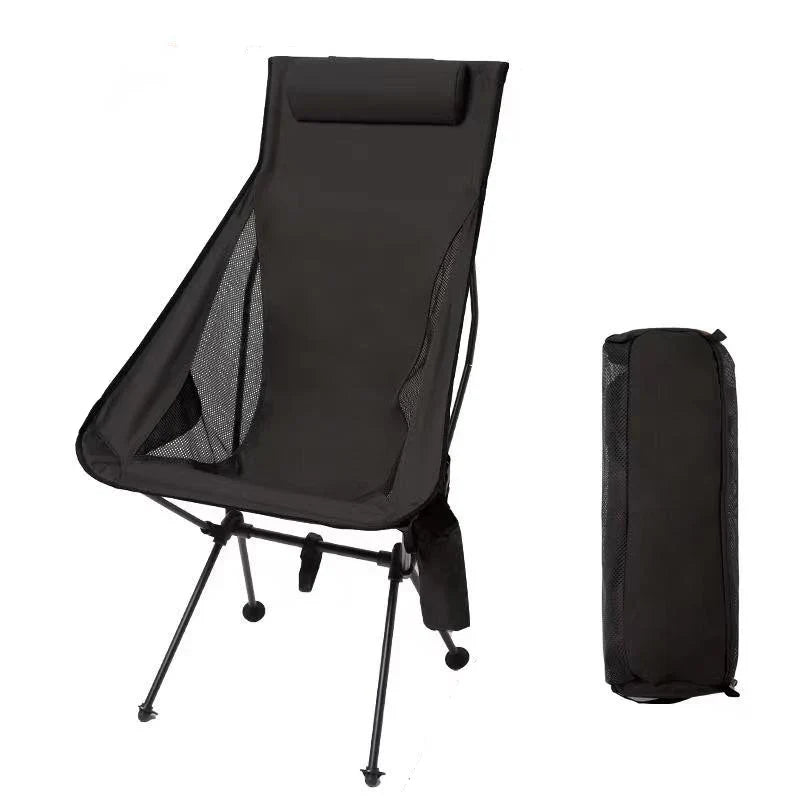 Klapp-Campingstuhl mit Kopfstütze – leichtes Aluminium
