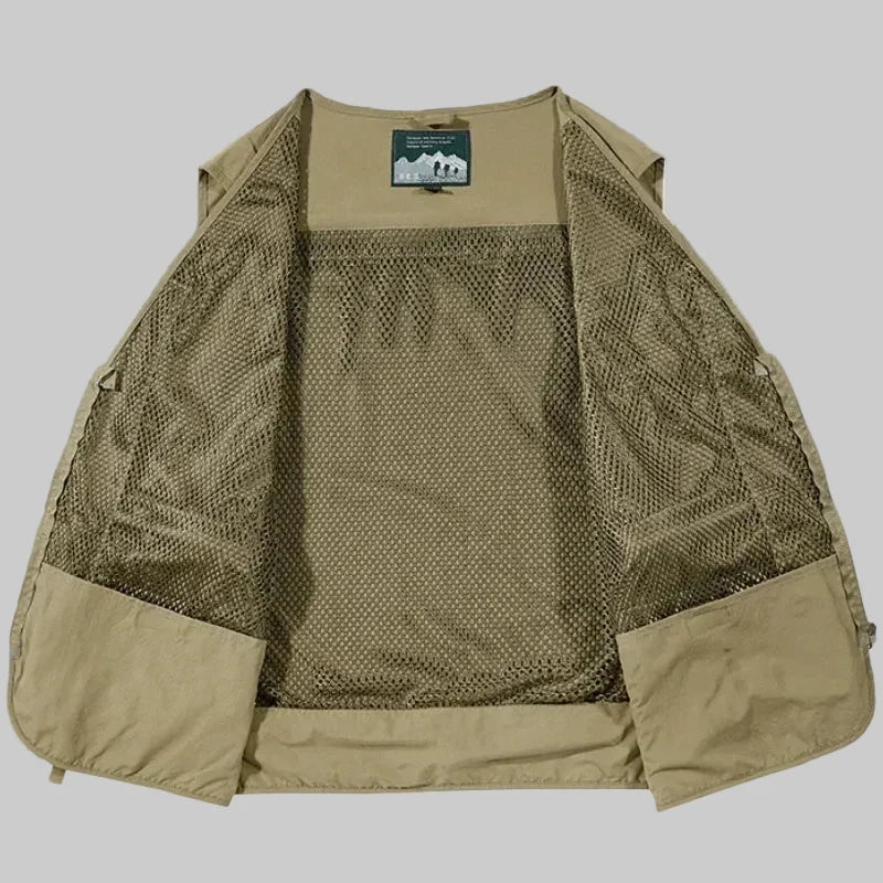 Atmungsaktive Outdoor-Weste mit vielen Taschen – leichtes Mesh-Design