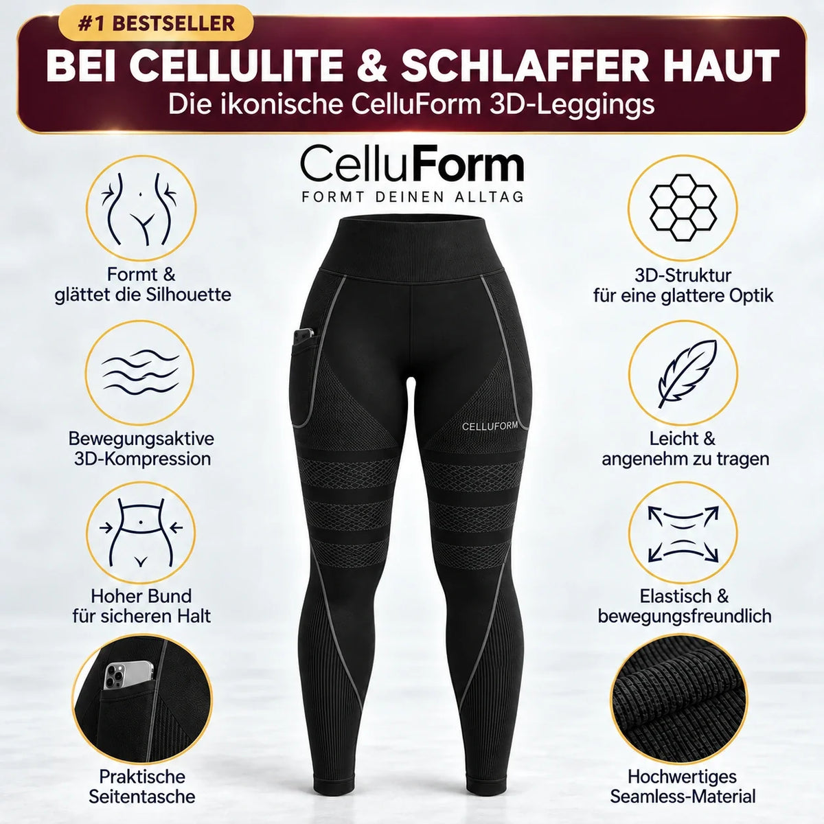 CelluForm 3D Anti-Cellulite-Leggings