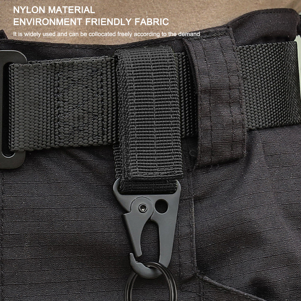 2 Stück Tactical-Ausrüstungsclip – Nylon-Schlüsselring-Halter & MOLLE-Haken-Karabiner
