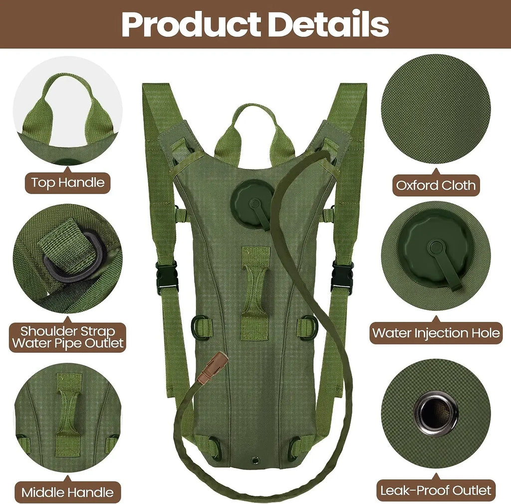 Tactical Trinkrucksack mit 3L-Trinkblase – für Wandern, Radfahren & mehr