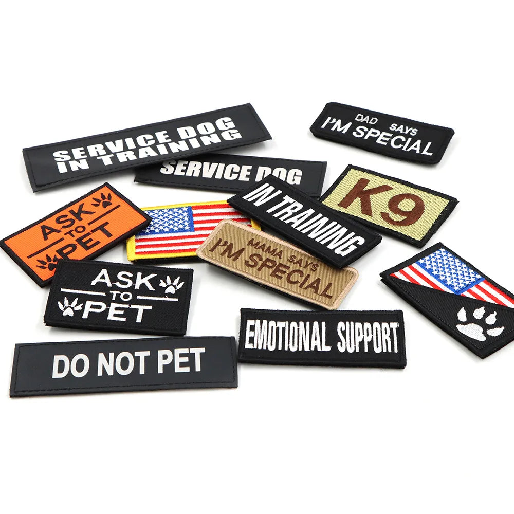 Hundegeschirr-Patches – Klett-Namensschilder für Diensthunde