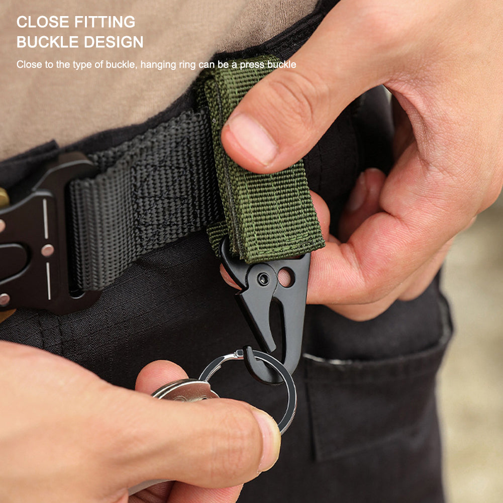 2 Stück Tactical-Ausrüstungsclip – Nylon-Schlüsselring-Halter & MOLLE-Haken-Karabiner