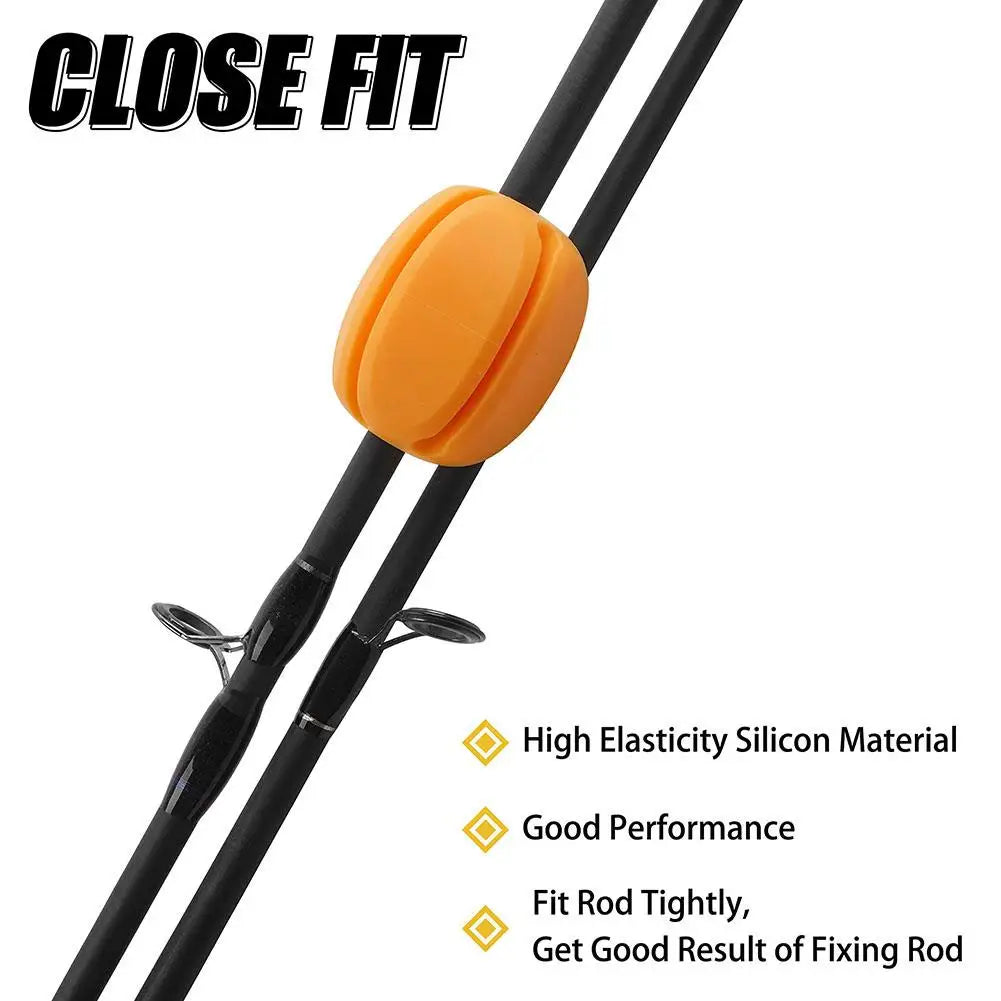 Silikon-Angelrutenhalter-Set – 6 Stück weiche Gummibänder