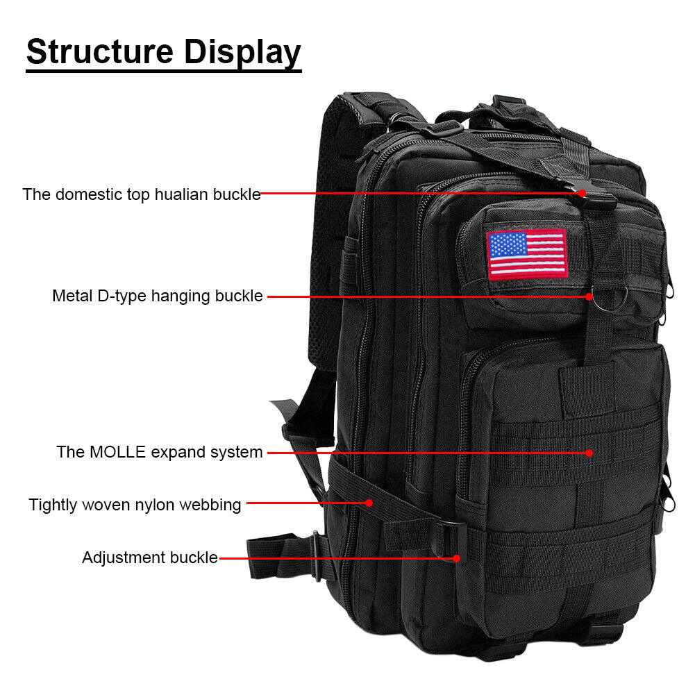 30L Militär-Tactical-Rucksack – wasserdichter Outdoor-Rucksack für Wandern, Camping & Überleben