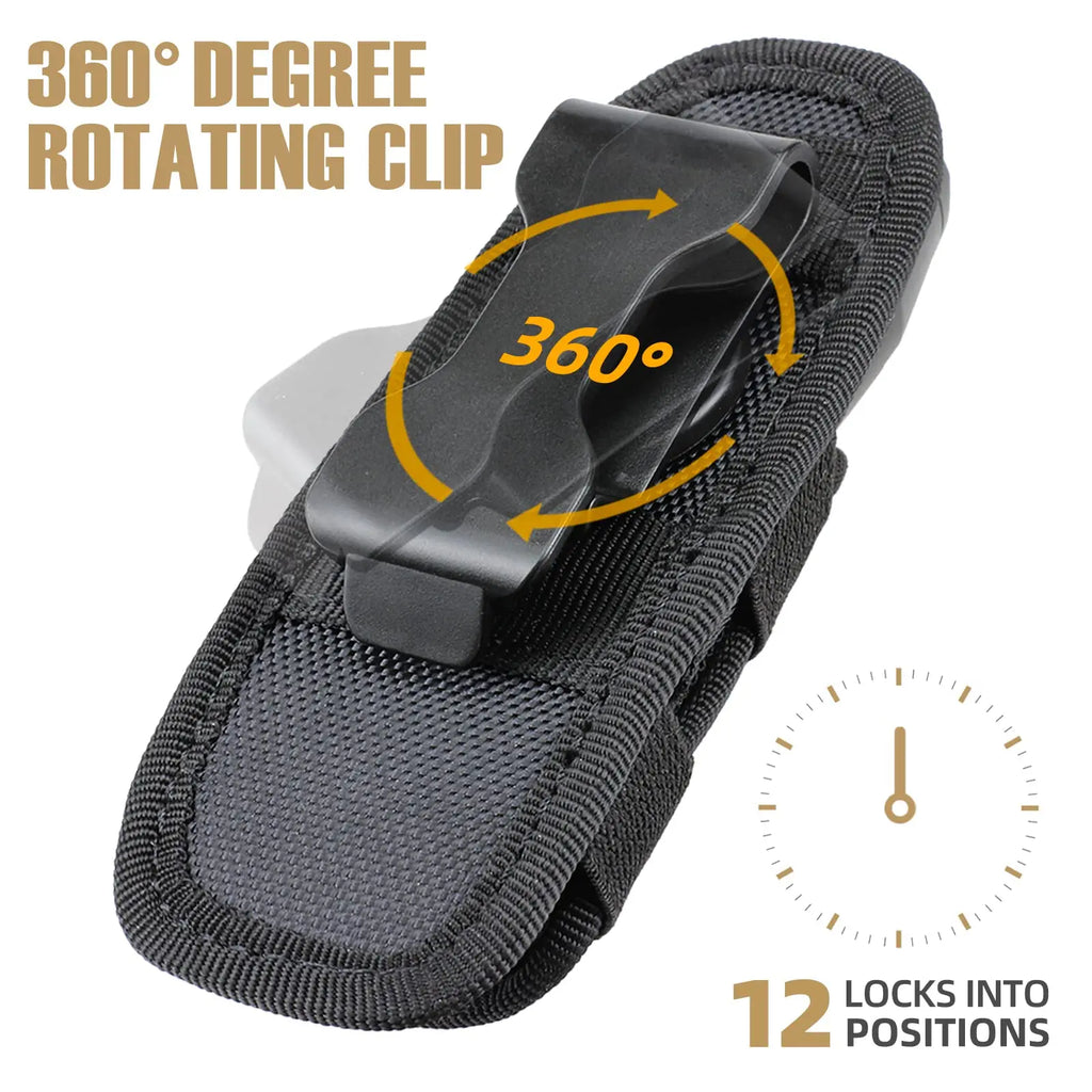 Tactical-Taschenlampen-Holster – 360° drehbarer Gürtelclip